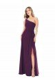 Affordable One Shoulder Chiffon Bridesmaid Dress with Tie Belt