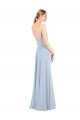 Affordable Luxe Chiffon Straight Neckline Long Chiffon Bridesmaid Dress with Skinny Straps