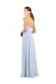 Affordable Fitted Strapless Full Length Chiffon Bridesmaid Dress with Front Slit