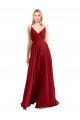 Affordable A-Line Spaghetti Straps V-Neckline Chiffon Bridesmaid Dress Open Back