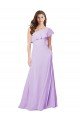 Affordable Draped One Shoulder Long Chiffon Bridesmaid Dress 