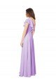 Affordable Draped One Shoulder Long Chiffon Bridesmaid Dress 
