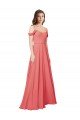 Affordable Draped Off the Shoulder Straps Chiffon Bridesmaid Dress