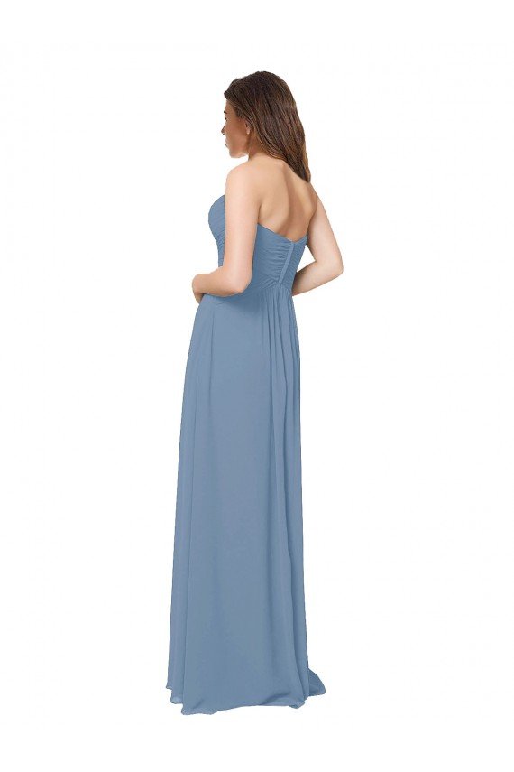 Affordable Chiffon A-Line Wraparound Draping Long Bridesmaid Dress