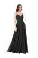 Affordable Cowl Back Spaghetti Straps Long Chiffon Bridesmaid Dress 