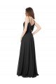 Affordable Cowl Back Spaghetti Straps Long Chiffon Bridesmaid Dress 