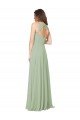 Affordable A-Line Open Back Chiffon Bridesmaid Dress with Pockets