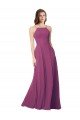Affordable Halter Neck Long Pleated Chiffon Bridesmaid Dress with Pockets