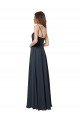 Affordable Crossover Bodice Long Chiffon Bridesmaid Dress with Double Back Straps
