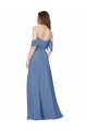 Affordable Flutter Sleeves Scoop Neck Off the Shoulder Long Chiffon Bridesmaid Dress