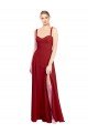 Affordable Sweetheart Neckline Long Chiffon Bridesmaid Dress with Side Slit and Wide Straps