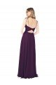 Affordable Chiffon Bridesmaid Dress with Front Slit and Keyhole Back