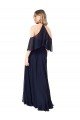 Affordable Halter Neck Cold Shoulder Flutter Sleeves Bridesmaid Dress