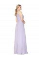 Affordable High Neck Halter Shirred Chiffon Bridesmaid Dress / Formal Prom Dress