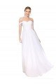 Affordable Off the Shoulder Long Full Length Chiffon Bridesmaid Dress / Formal Prom Dress
