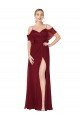 Affordable Cold Shoulder Long Mermaid Chiffon Bridesmaid Dress / Formal Prom Dress with Straps