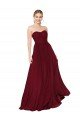 Affordable Draped Strapless Long A-Line Chiffon Bridesmaid Dress / Formal Prom Dress