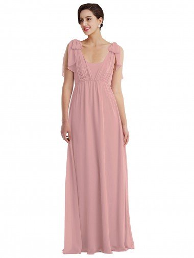Affordable Empire Waist Long Halter Maxi Bridesmaid Dress