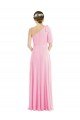 Affordable Bow One Shoulder Flounce Sleeve Maxi Bridesmaid Dress