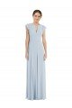 Affordable Flutter Sleeve V Keyhole Chiffon Maxi Formal Bridesmaid Dress