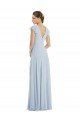 Affordable Flutter Sleeve V Keyhole Chiffon Maxi Formal Bridesmaid Dress