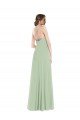 Affordable Scoop Neck Tie Strap Maxi Bridesmaid Dress with Front Slit