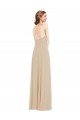 Affordable Faux Wrap Criss Cross Back Maxi Bridesmaid Dress with Front Slit