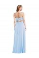 Affordable Tie Back Cutout Maxi Formal Bridesmaid Dress with Front Slit
