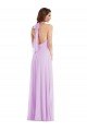 Affordable High Neck Halter Backless Maxi Bridesmaid Dress