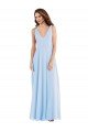 Affordable Deep V-Neck Chiffon Maxi Bridesmaid Dress