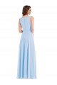 Affordable Deep V-Neck Chiffon Maxi Bridesmaid Dress