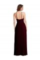 Affordable Halter Spaghetti Straps Maxi Bridesmaid Dress with Front Slit