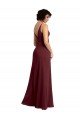 Affordable Notched Neckline Empire Waist Chiffon Slip Bridesmaid Dress
