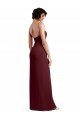 Affordable Sleek Straight Neckline Chiffon Bridesmaid Dress with Spaghetti Straps and High Side Slit