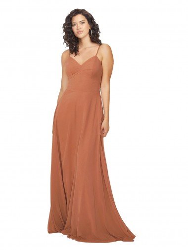 Affordable Chiffon Bridesmaid Dress with Tie Back Keyhole