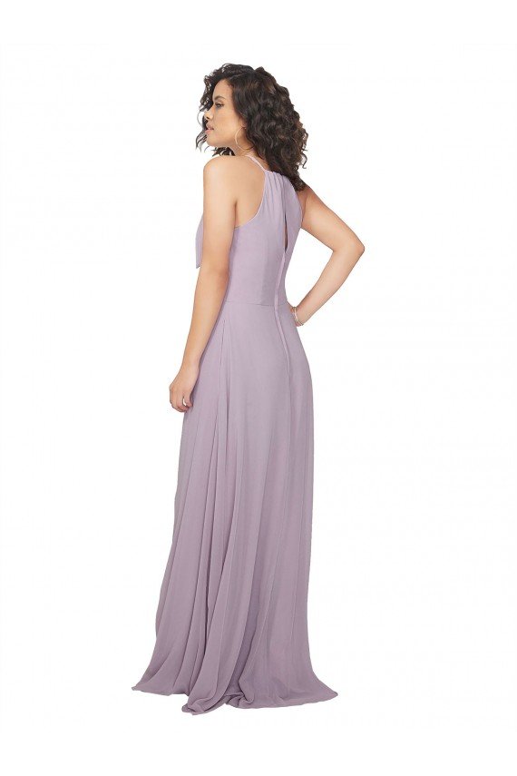 Affordable Halter Neck Bridesmaid Dress with Bow