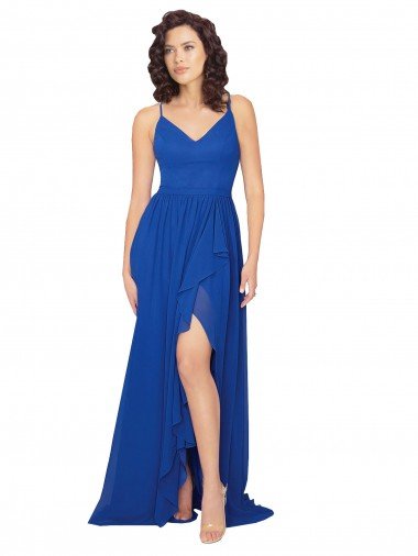 Affordable Chiffon Bridesmaid Dress with Strappy Back