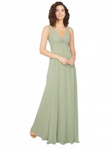 Affordable Knotted Bodice Chiffon Bridesmaid Dress