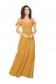 Affordable Ruched Keyhole Back Boho Chiffon Bridesmaid Dress
