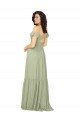 Affordable Ruched Keyhole Back Boho Chiffon Bridesmaid Dress
