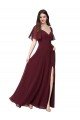 Affordable Chiffon Flutter Sleeve Sweetheart Bridesmaid Dress