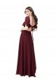 Affordable Chiffon Flutter Sleeve Sweetheart Bridesmaid Dress