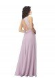 Affordable High-Halter Chiffon Bridesmaid Dress with Keyhole Cowl Back