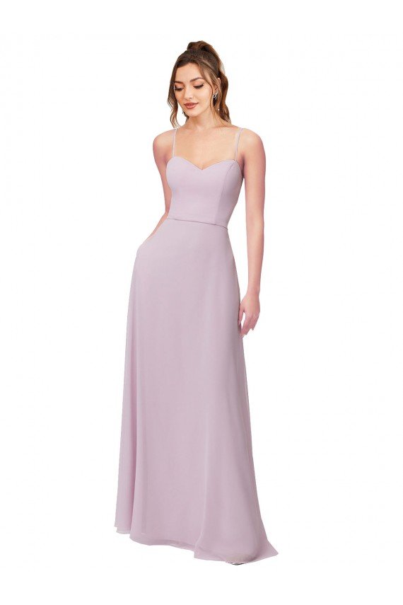 Affordable Sweetheart Tie-Back Chiffon Bridesmaid Dress