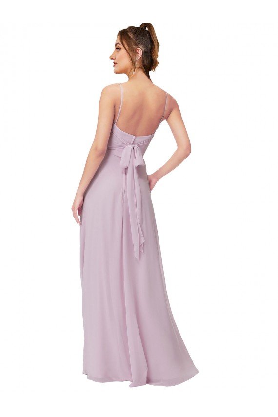 Affordable Sweetheart Tie-Back Chiffon Bridesmaid Dress