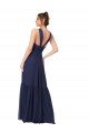 Affordable Floor Length Deep V-Neck Ruched Chiffon Long Bridesmaid Dress