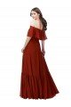 Affordable Off the Shoulder Ruffle Chiffon Bridesmaid Dress