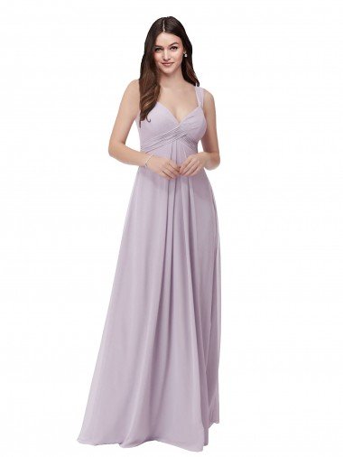 Affordable Draped Chiffon Bridesmaid Dress with Sash