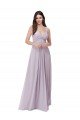 Affordable Draped Chiffon Bridesmaid Dress with Sash