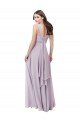 Affordable Draped Chiffon Bridesmaid Dress with Sash